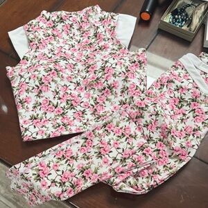 Astoria Floral Pink and White athletic set